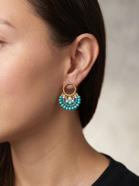 Azure Fan Statement Earrings