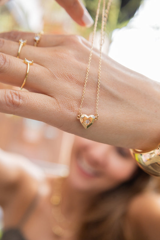 Petit Gold Heart Necklace