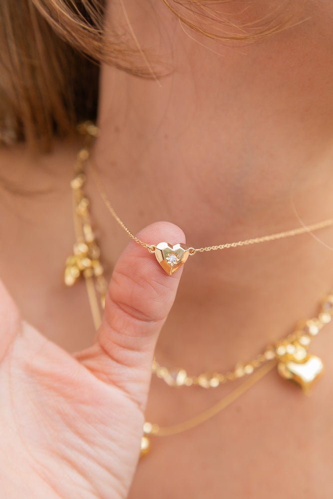 Petit Gold Heart Necklace