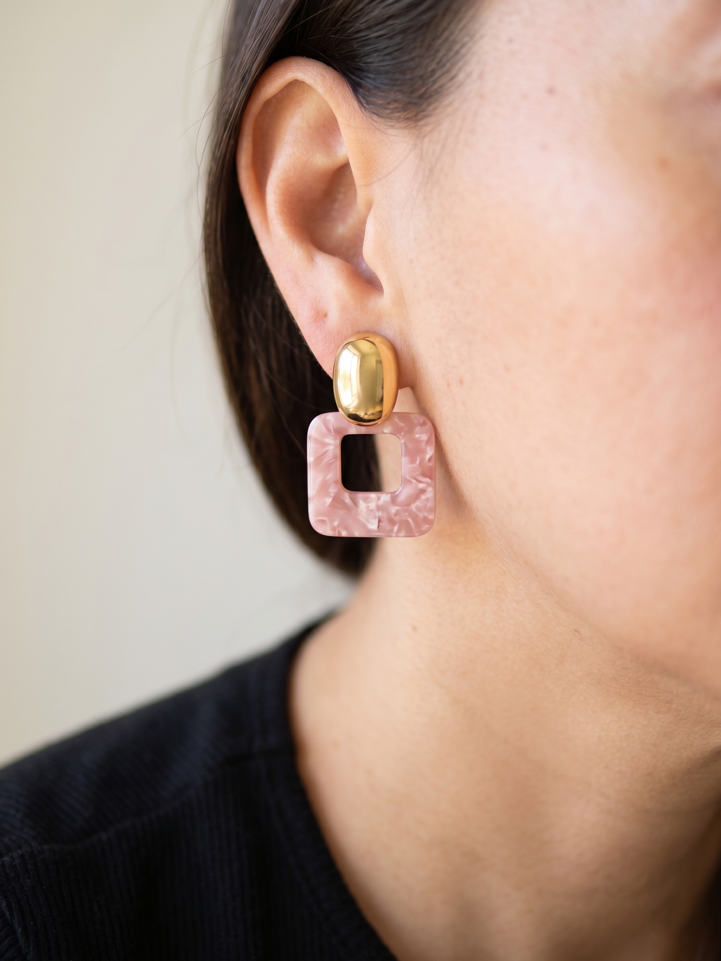 Rose Petal Square Studs