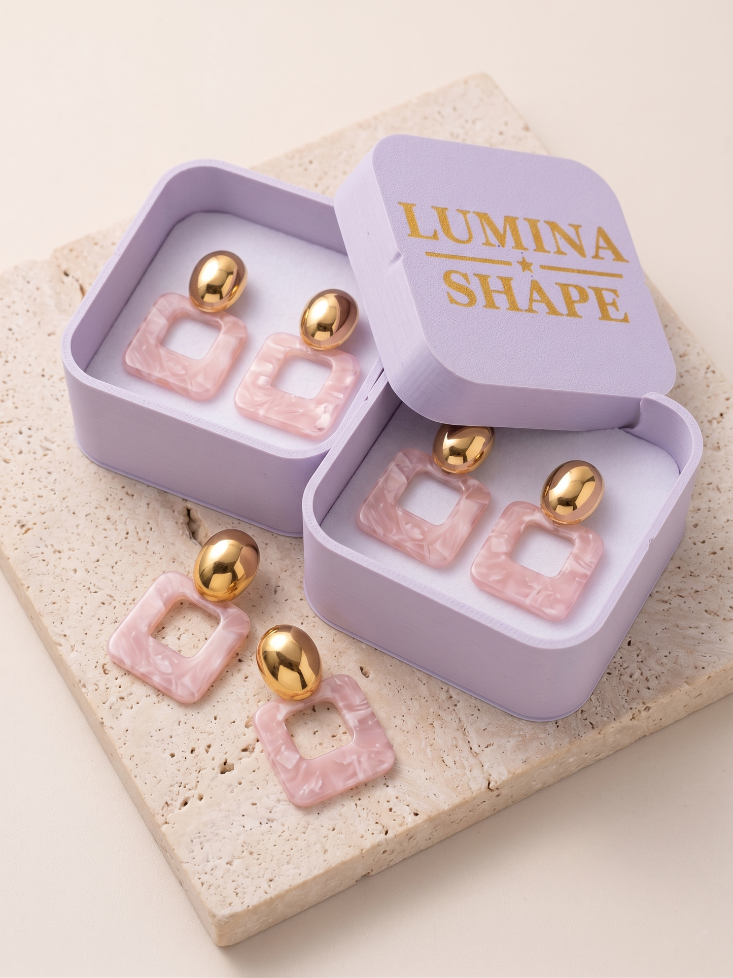 Rose Petal Square Studs